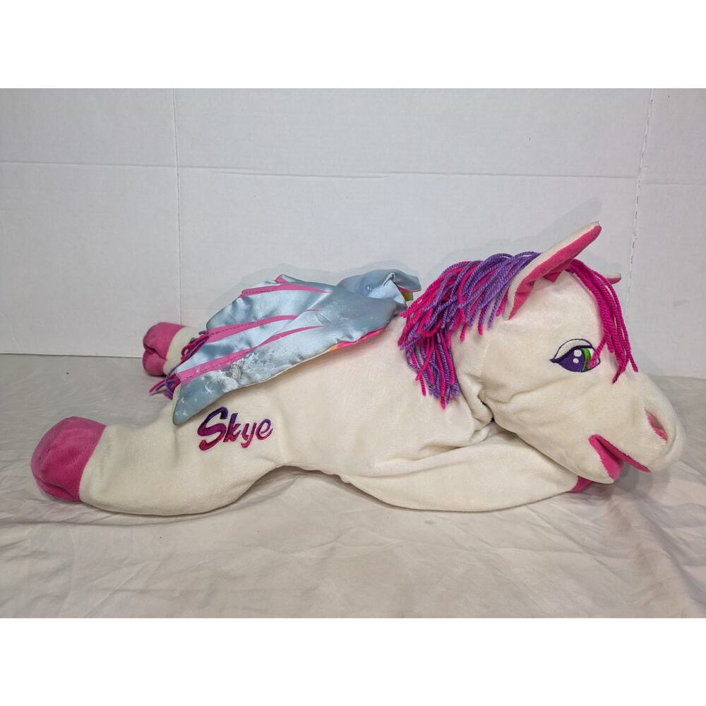RARE Vintage 90s Lisa Frank SKYE Pegasus Rainbow Horse Plush‎ Large 22" READ